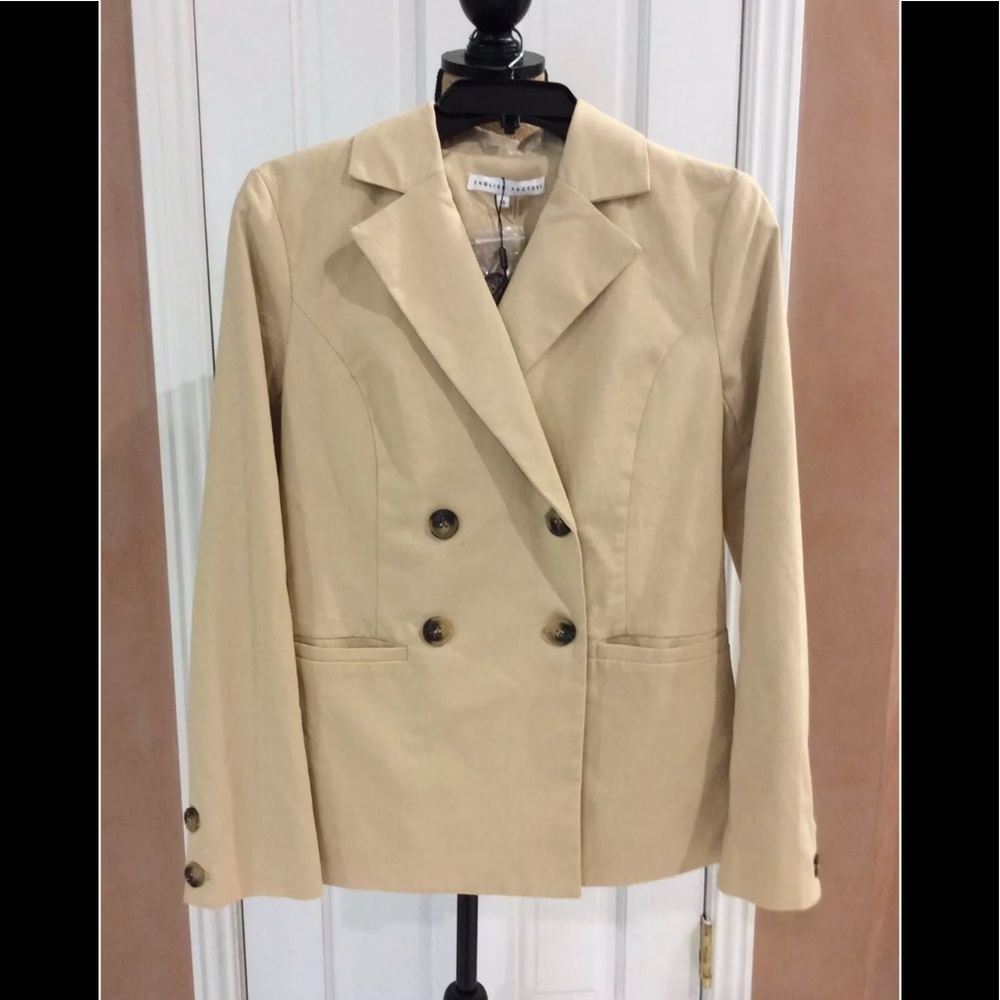 English Factory Double Breasted Khaki Blazer